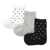キッズ　足なり直角　靴下（ドット柄・３足組）