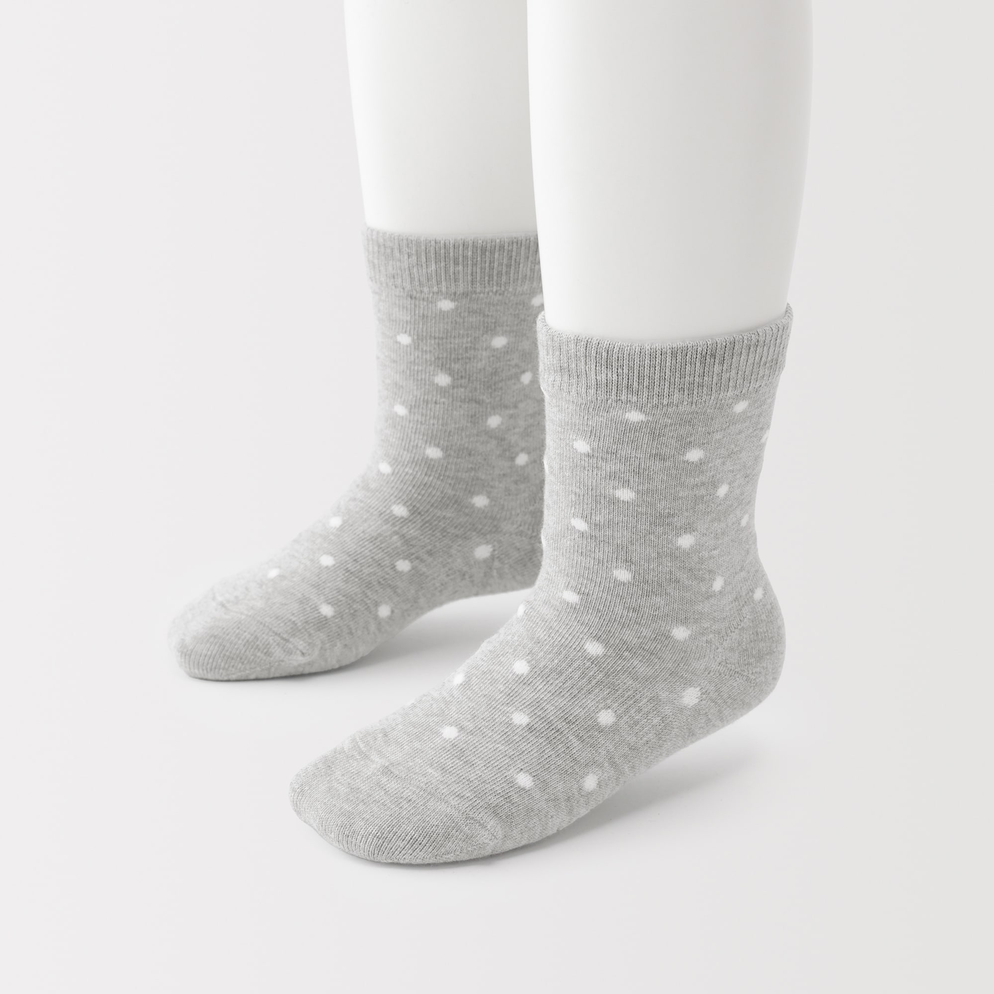 キッズ　足なり直角　靴下（ドット柄・３足組）