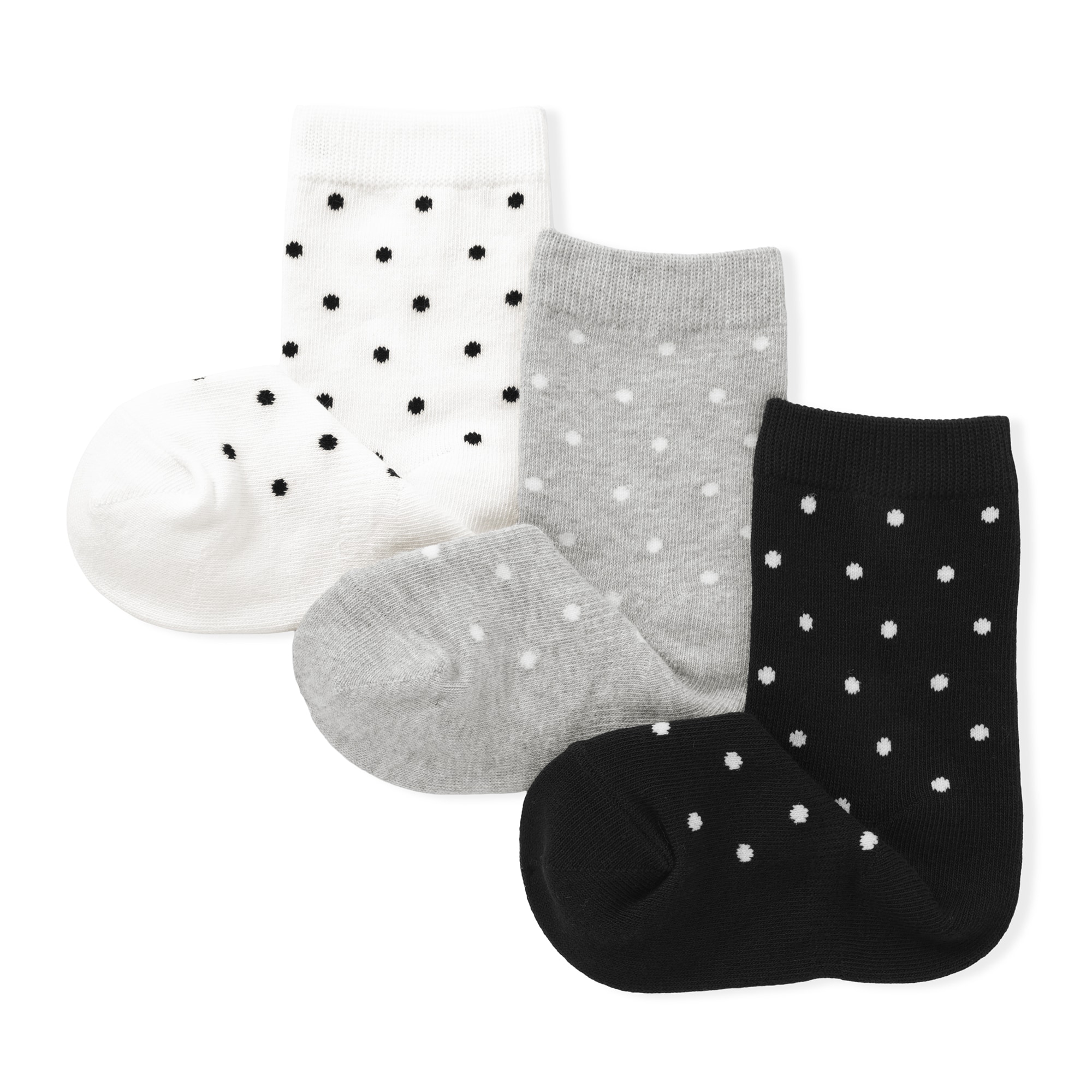 キッズ　足なり直角　靴下（ドット柄・３足組）