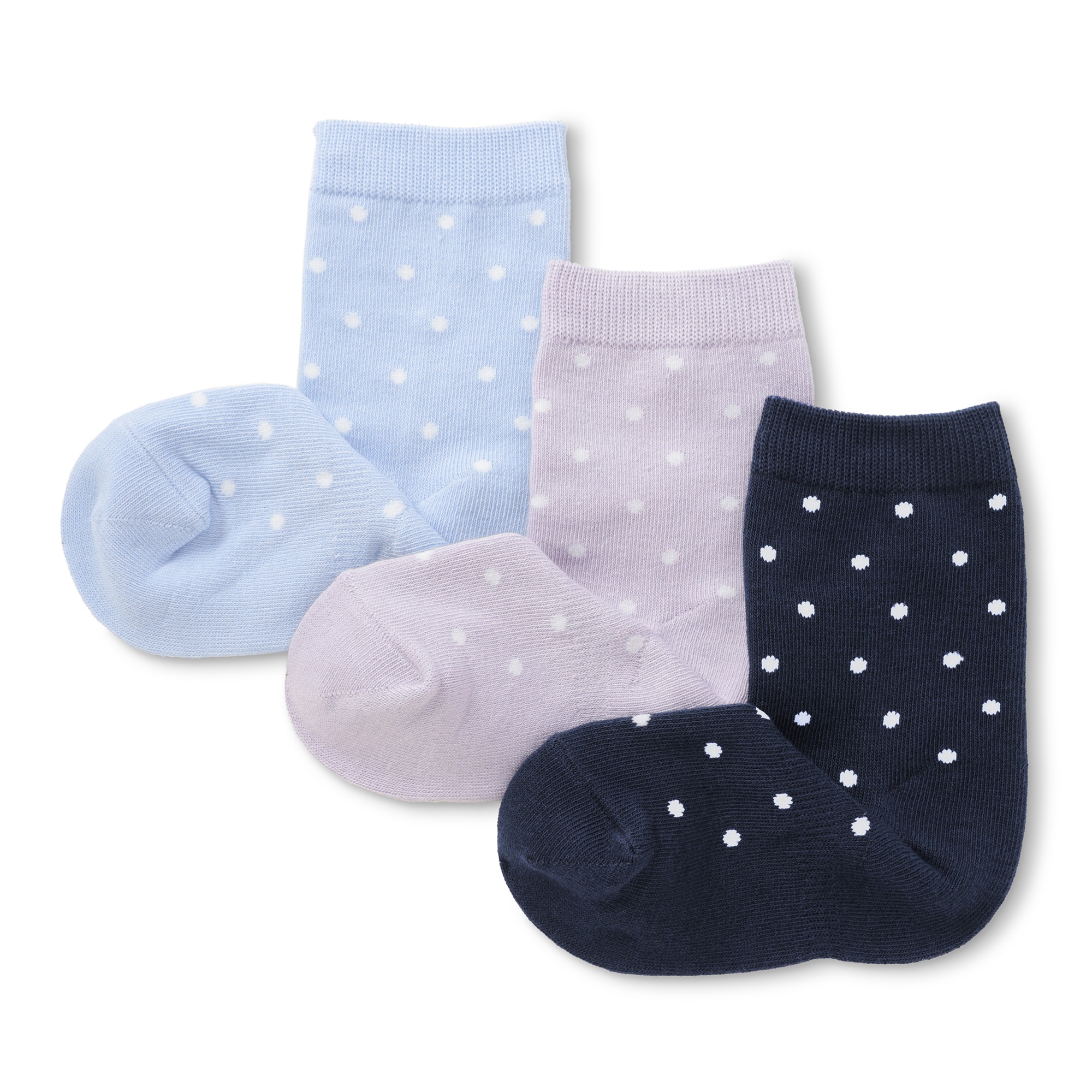 キッズ　足なり直角　靴下（ドット柄・３足組）