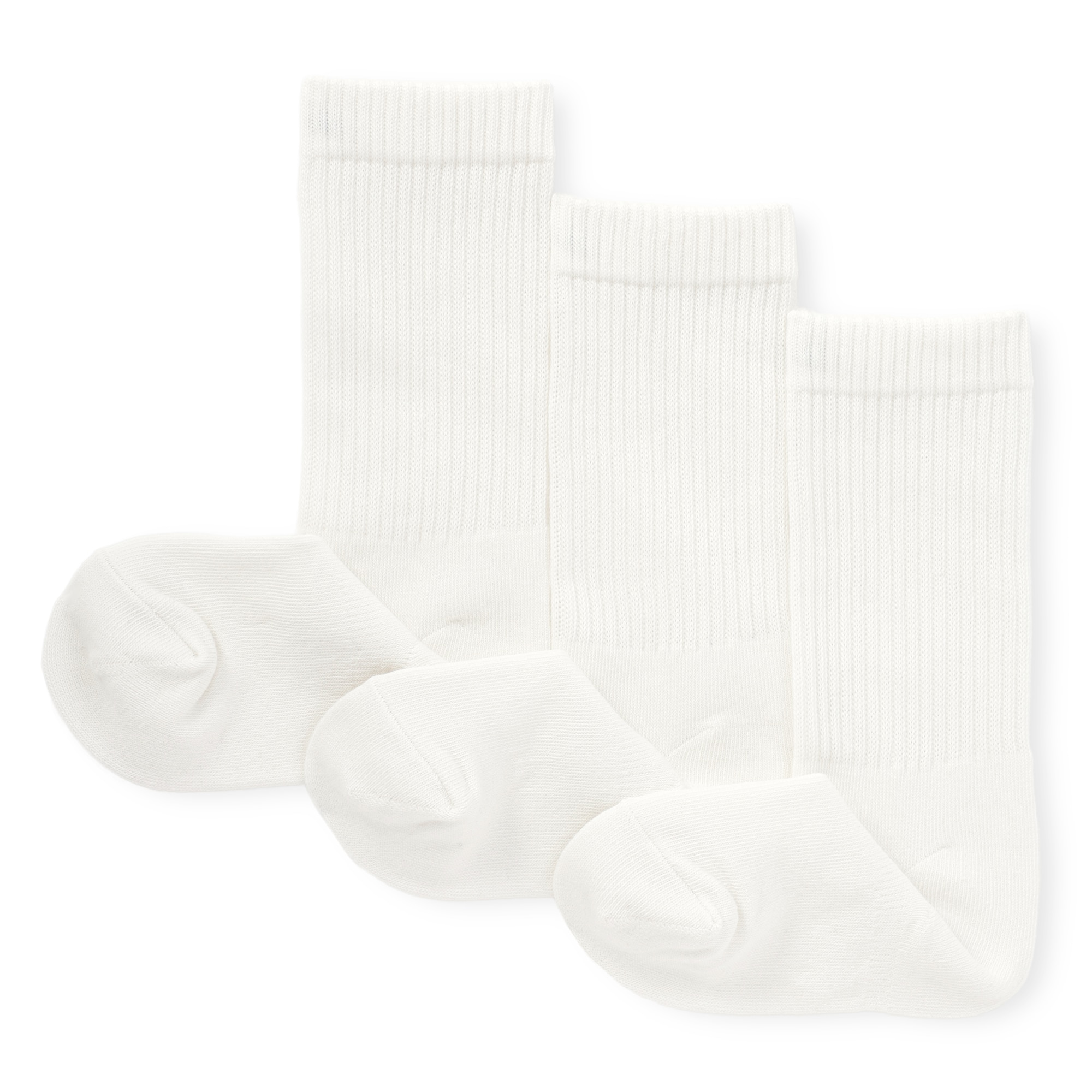 キッズ　足なり直角　リブ靴下（３足組）
