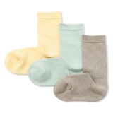 キッズ　足なり直角　リブ靴下（３足組）