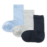 キッズ　足なり直角　リブ靴下（３足組）