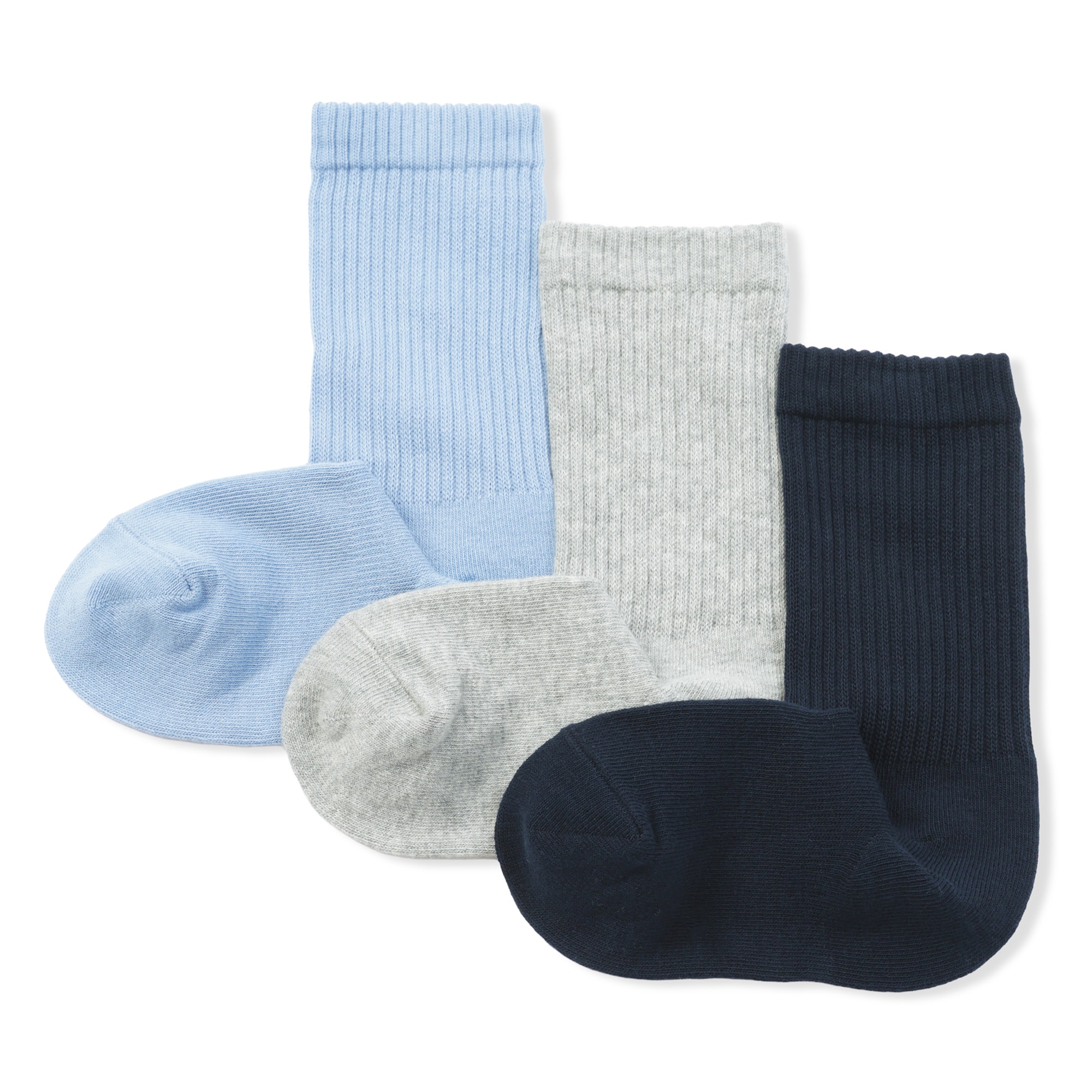 キッズ　足なり直角　リブ靴下（３足組）