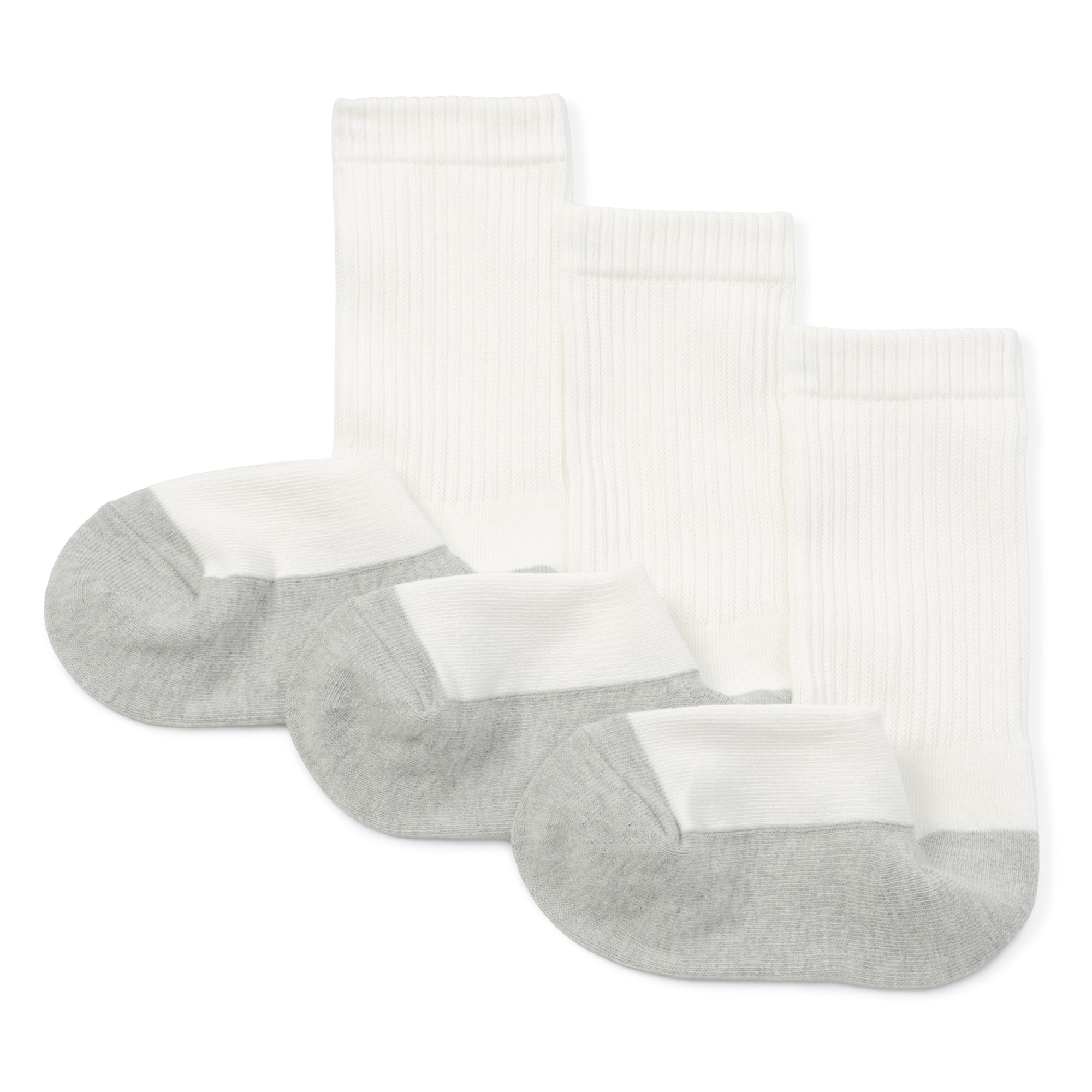 キッズ　足なり直角　リブ靴下（３足組）