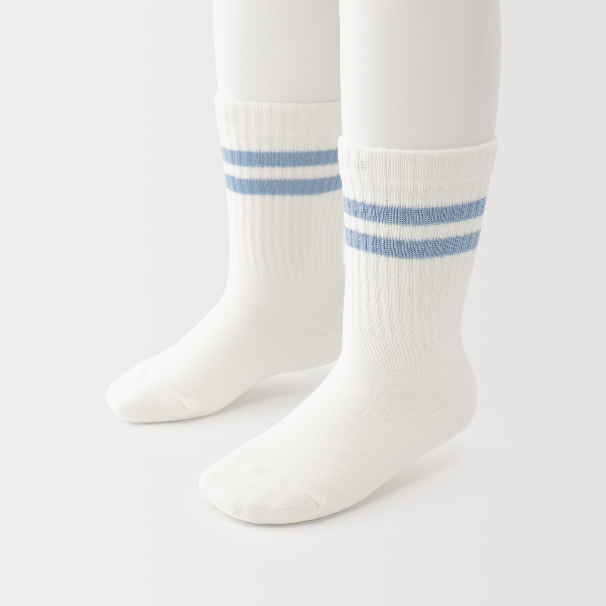 キッズ　足なり直角　リブ靴下（ライン・３足組）