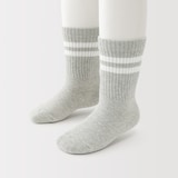 キッズ　足なり直角　リブ靴下（ライン・３足組）