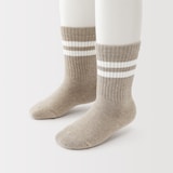 キッズ　足なり直角　リブ靴下（ライン・３足組）