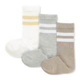 キッズ　足なり直角　リブ靴下（ライン・３足組）