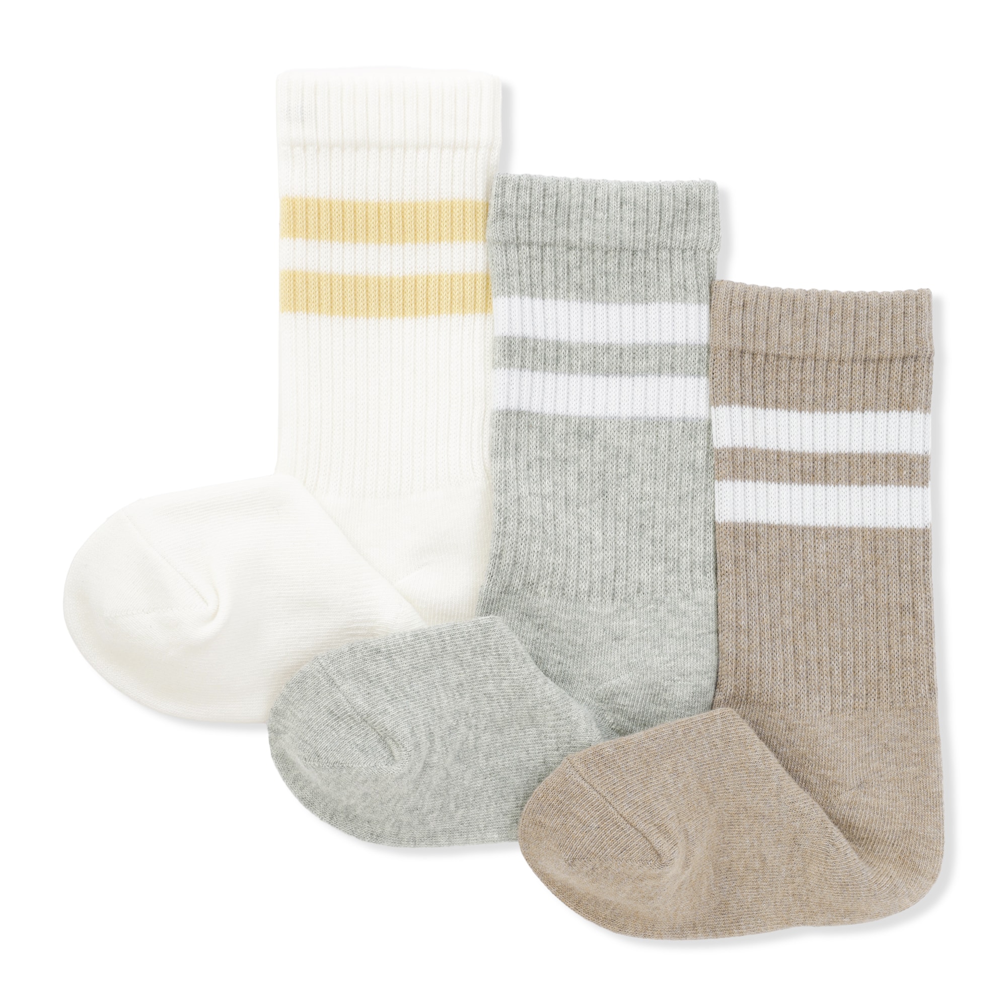 キッズ　足なり直角　リブ靴下（ライン・３足組）