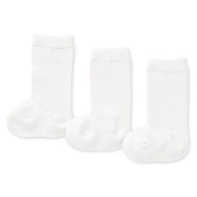 ベビー　足なり直角　ハイソックス（３足組）