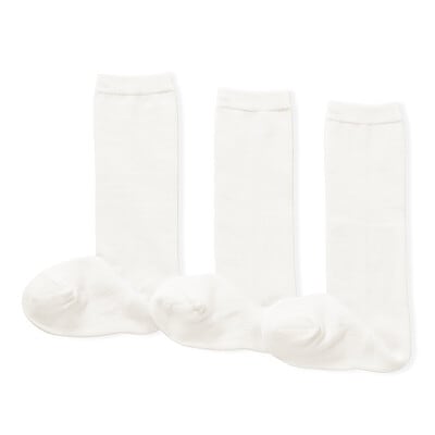 キッズ　足なり直角　ハイソックス（３足組）