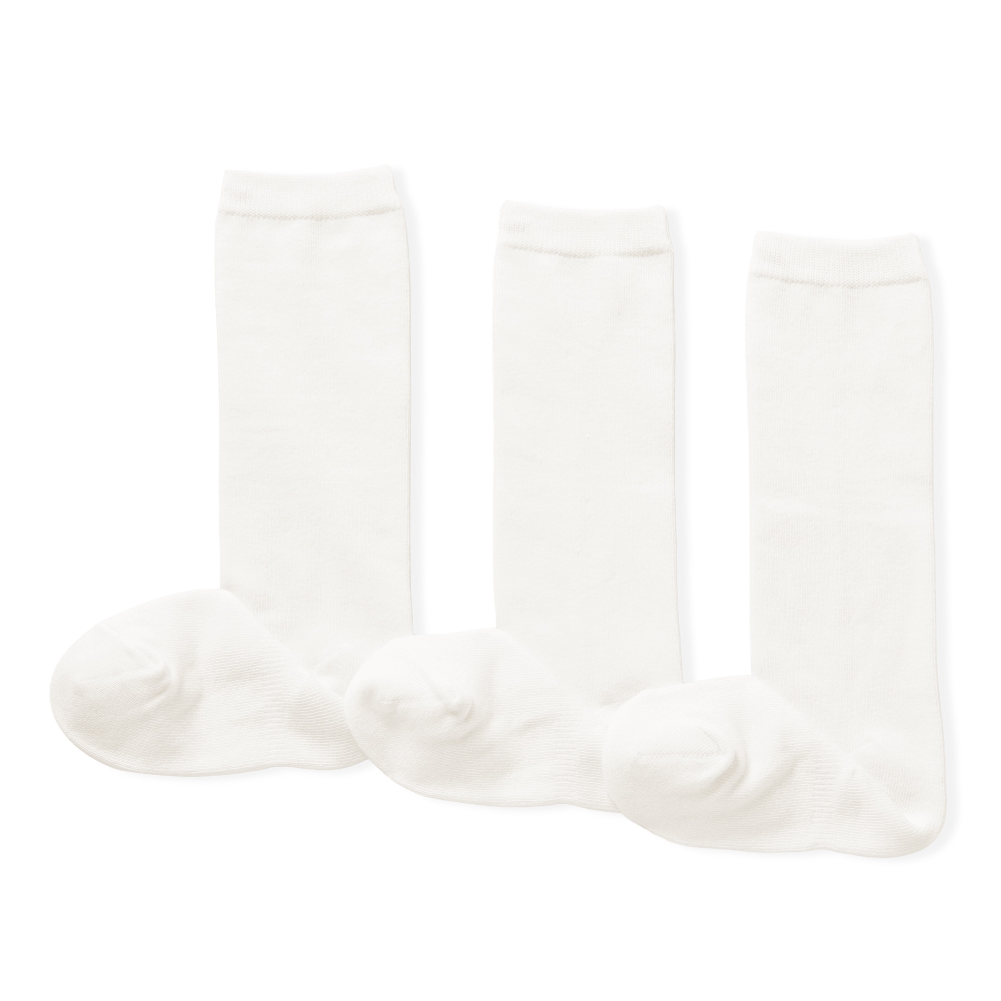 キッズ　足なり直角　ハイソックス（３足組）