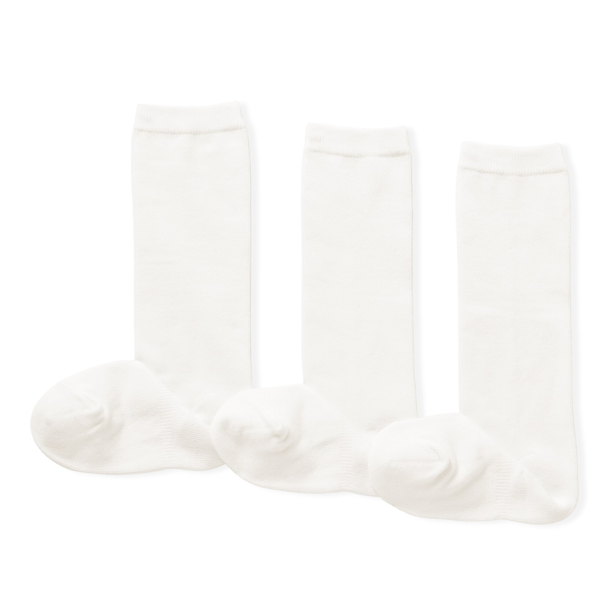 キッズ　足なり直角　ハイソックス（３足組）