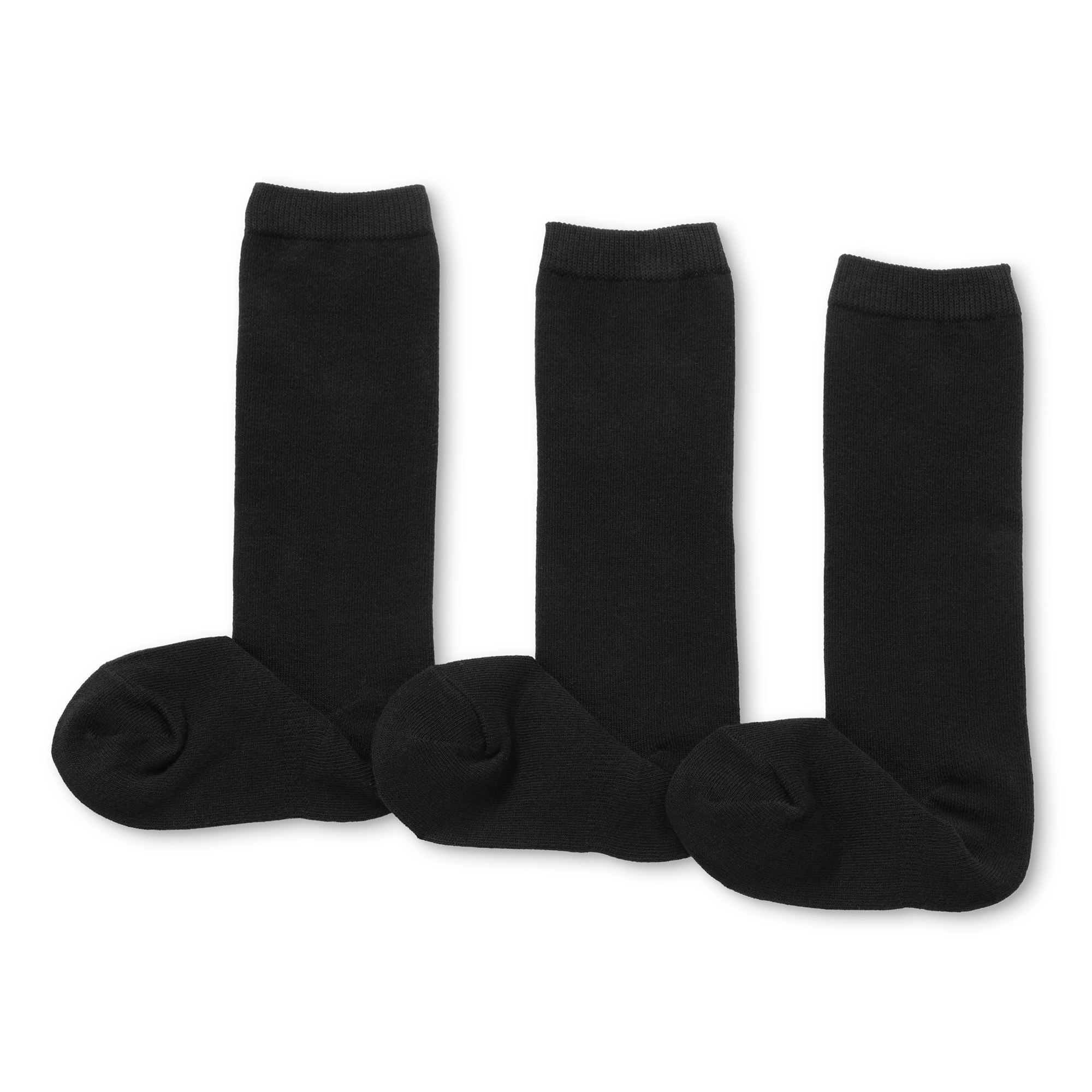 キッズ　足なり直角　ハイソックス（３足組）