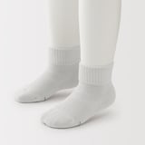 キッズ　足なり直角　さらっと綿　ショート丈靴下（３足組）