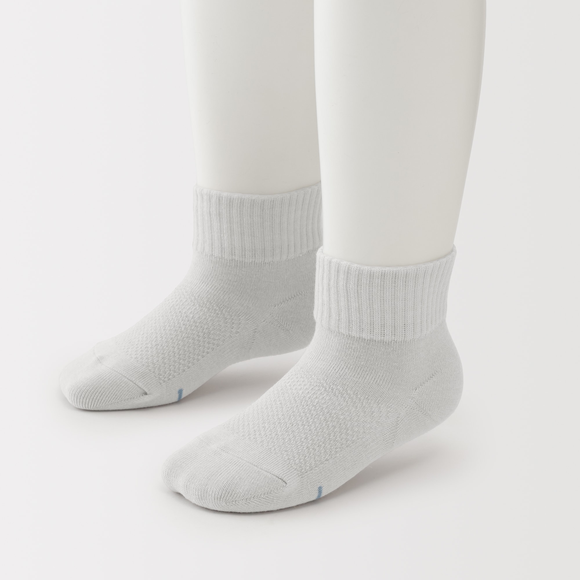 キッズ　足なり直角　さらっと綿　ショート丈靴下（３足組）