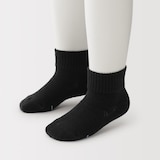 キッズ　足なり直角　さらっと綿　ショート丈靴下（３足組）