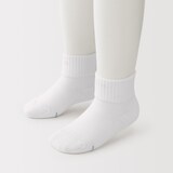 キッズ　足なり直角　さらっと綿　ショート丈靴下（３足組）