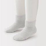キッズ　足なり直角　さらっと綿　ショート丈靴下（３足組）