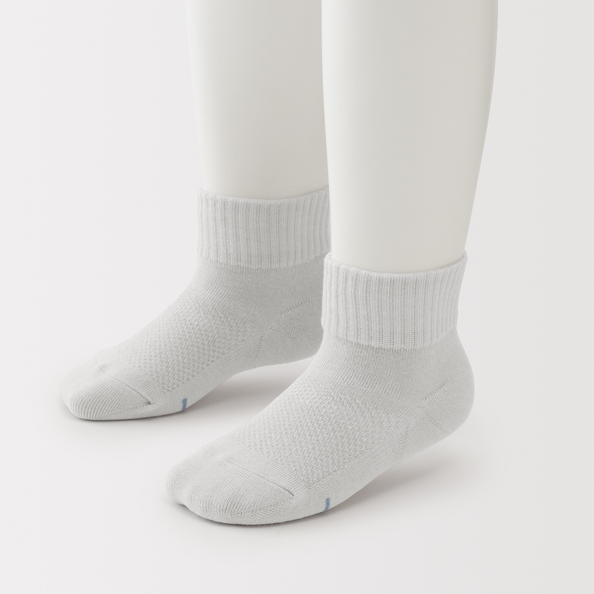 キッズ　足なり直角　さらっと綿　ショート丈靴下（３足組）