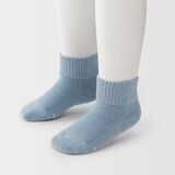 キッズ　足なり直角　さらっと綿　ショート丈靴下（３足組）