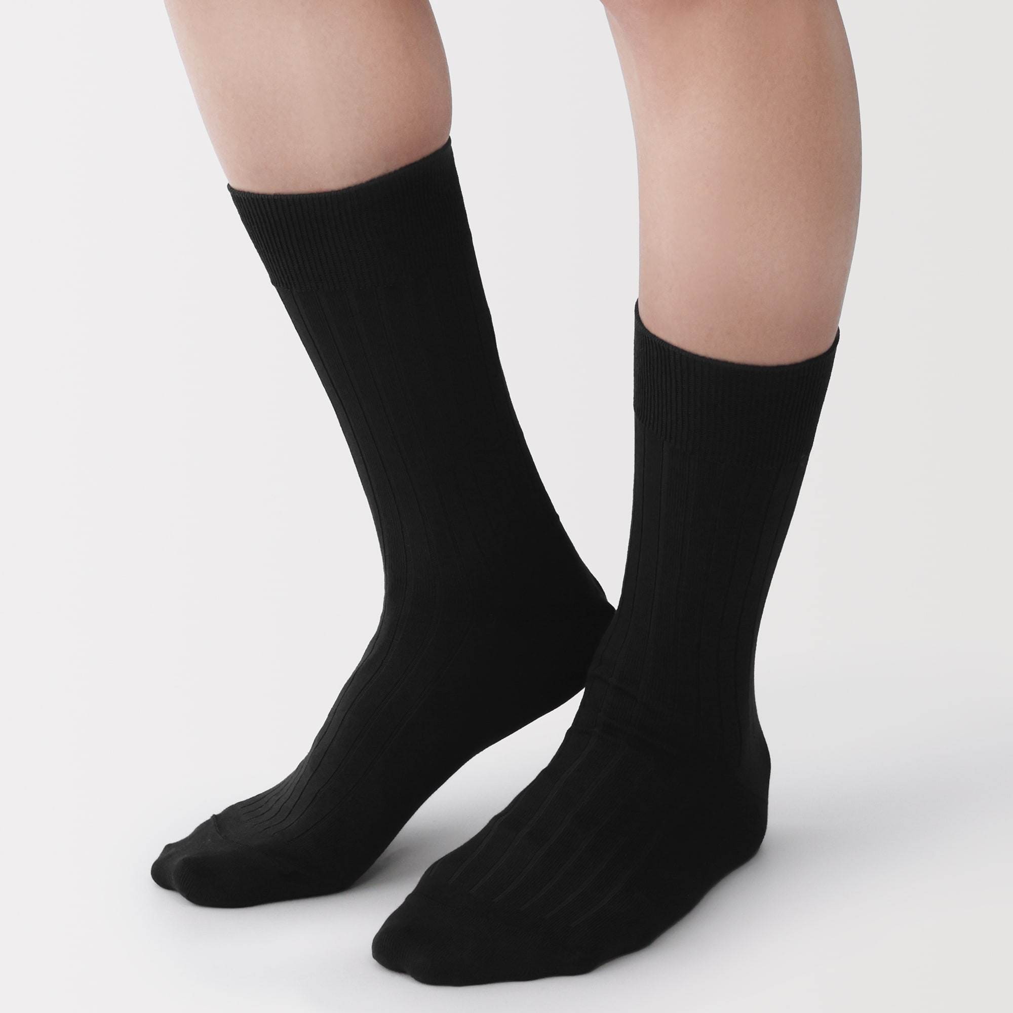 紳士　足なり直角　リブ編み　ビジネス靴下