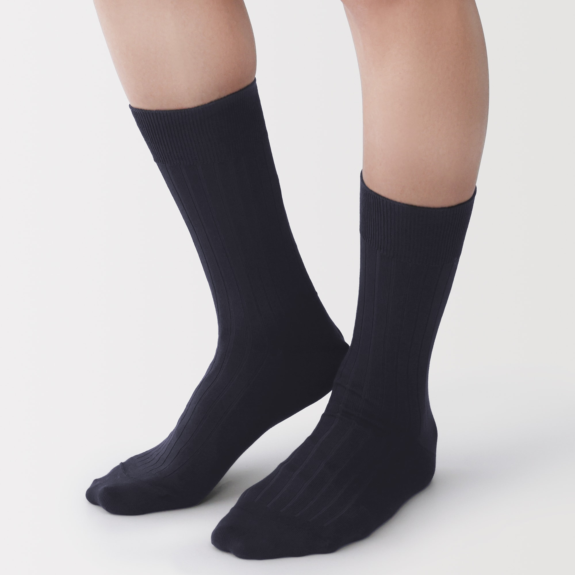 紳士　足なり直角　リブ編み　ビジネス靴下