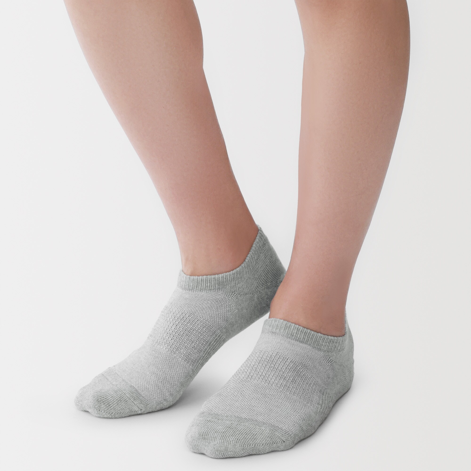 紳士　足なり直角　パイル編み　スニーカーイン（無地）※杢色