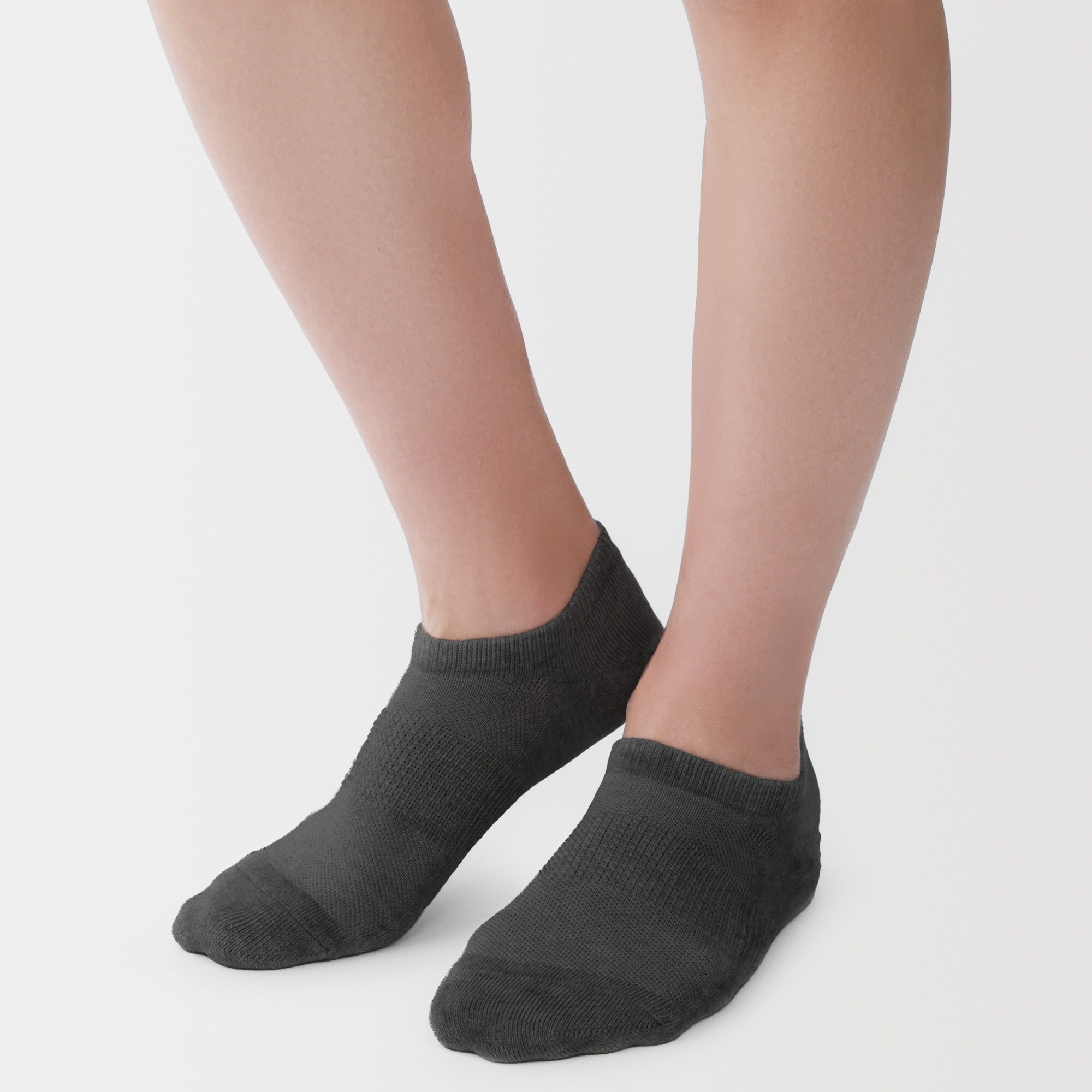 紳士　足なり直角　パイル編み　スニーカーイン（無地）※杢色