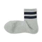 紳士　足なり直角　パイル編み　ショート丈靴下（ライン）