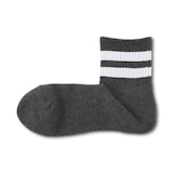 紳士　足なり直角　パイル編み　ショート丈靴下（ライン）