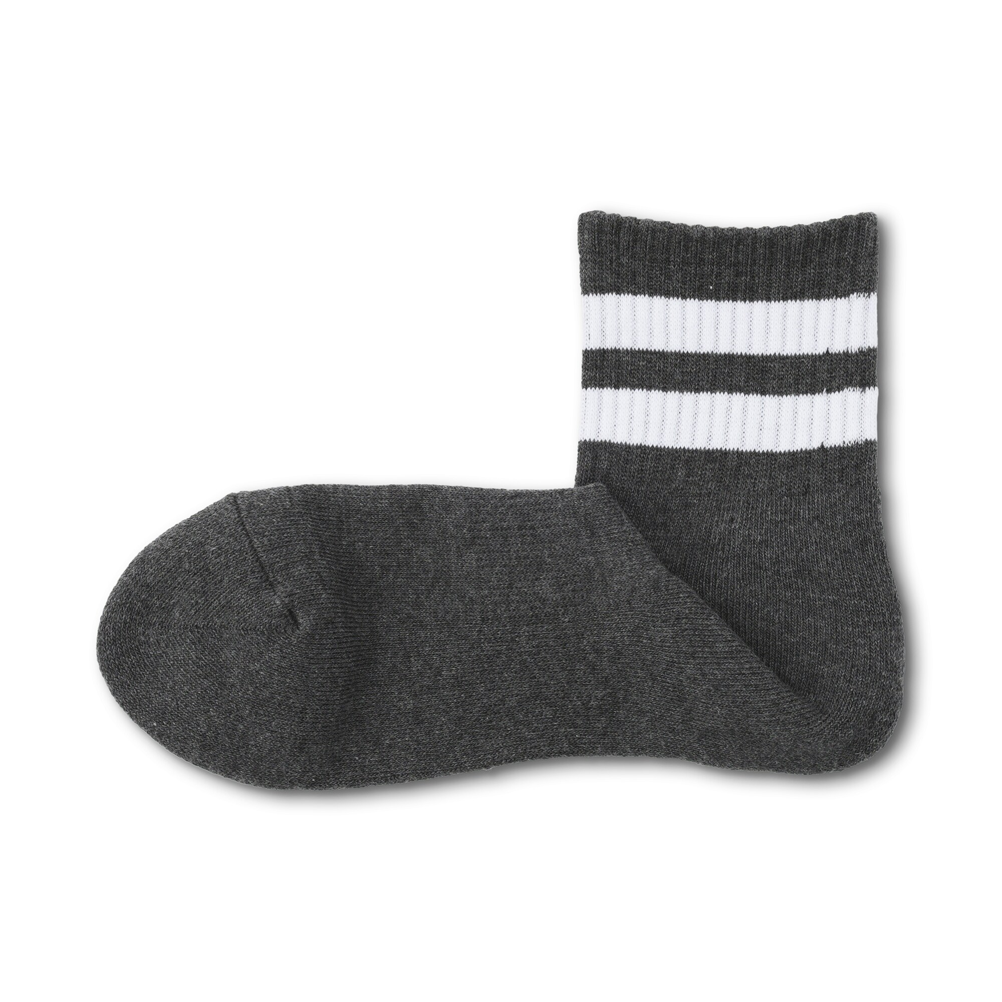 紳士　足なり直角　パイル編み　ショート丈靴下（ライン）