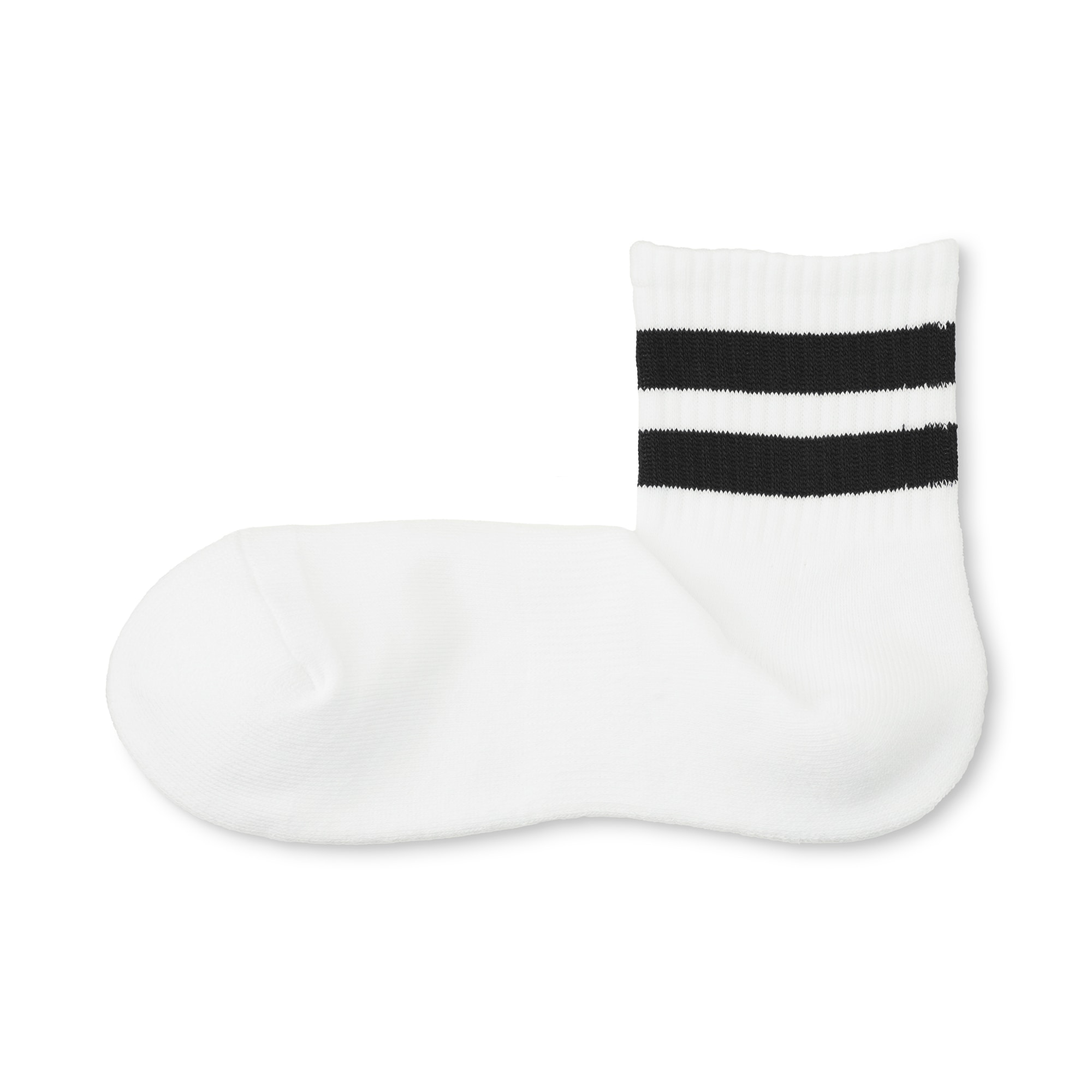 紳士　足なり直角　パイル編み　ショート丈靴下（ライン）