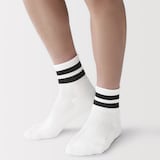 紳士　足なり直角　パイル編み　ショート丈靴下（ライン）