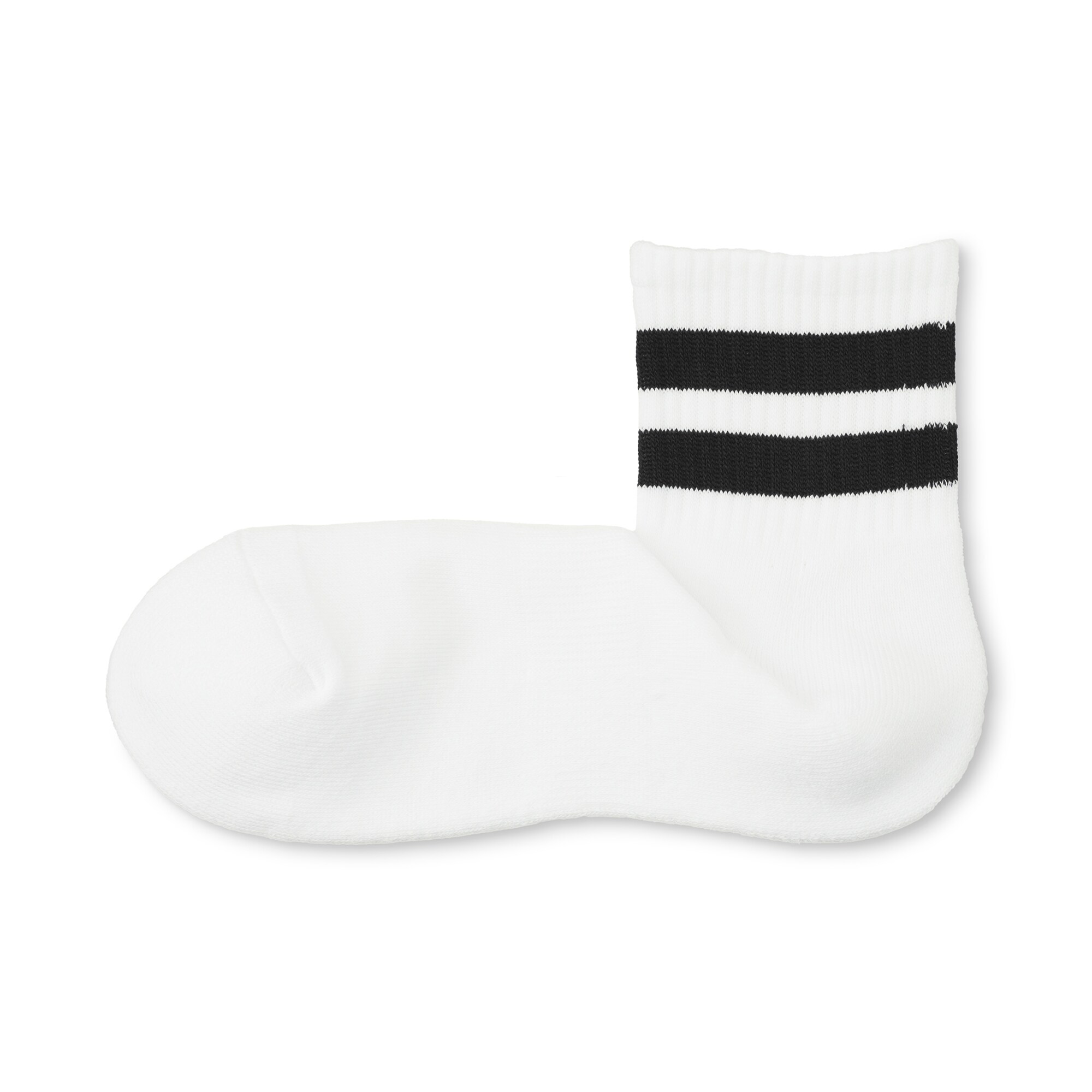 紳士　足なり直角　パイル編み　ショート丈靴下（ライン）