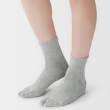 紳士　足なり直角　たび型ショート丈靴下　※再生コットン