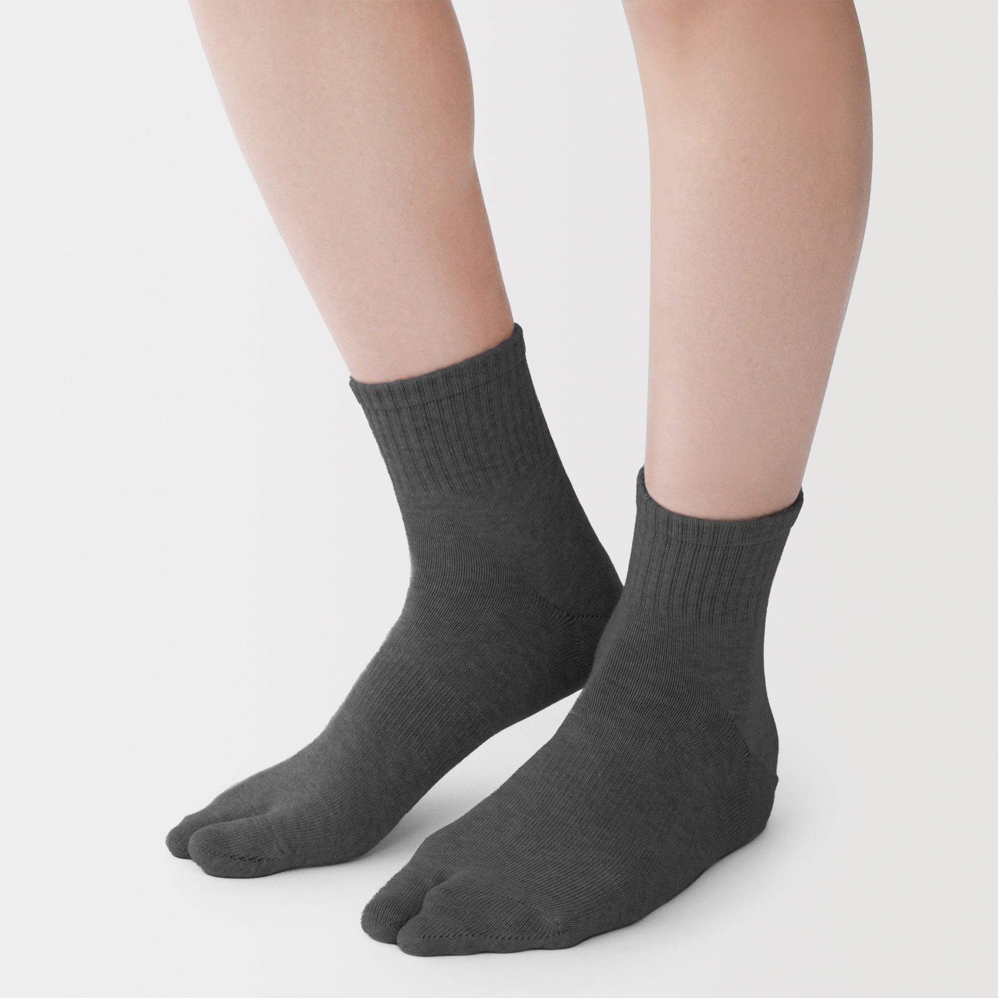 紳士　足なり直角　たび型ショート丈靴下　※再生コットン