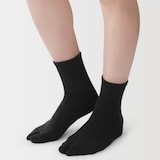 紳士　足なり直角　たび型ショート丈靴下　※再生コットン