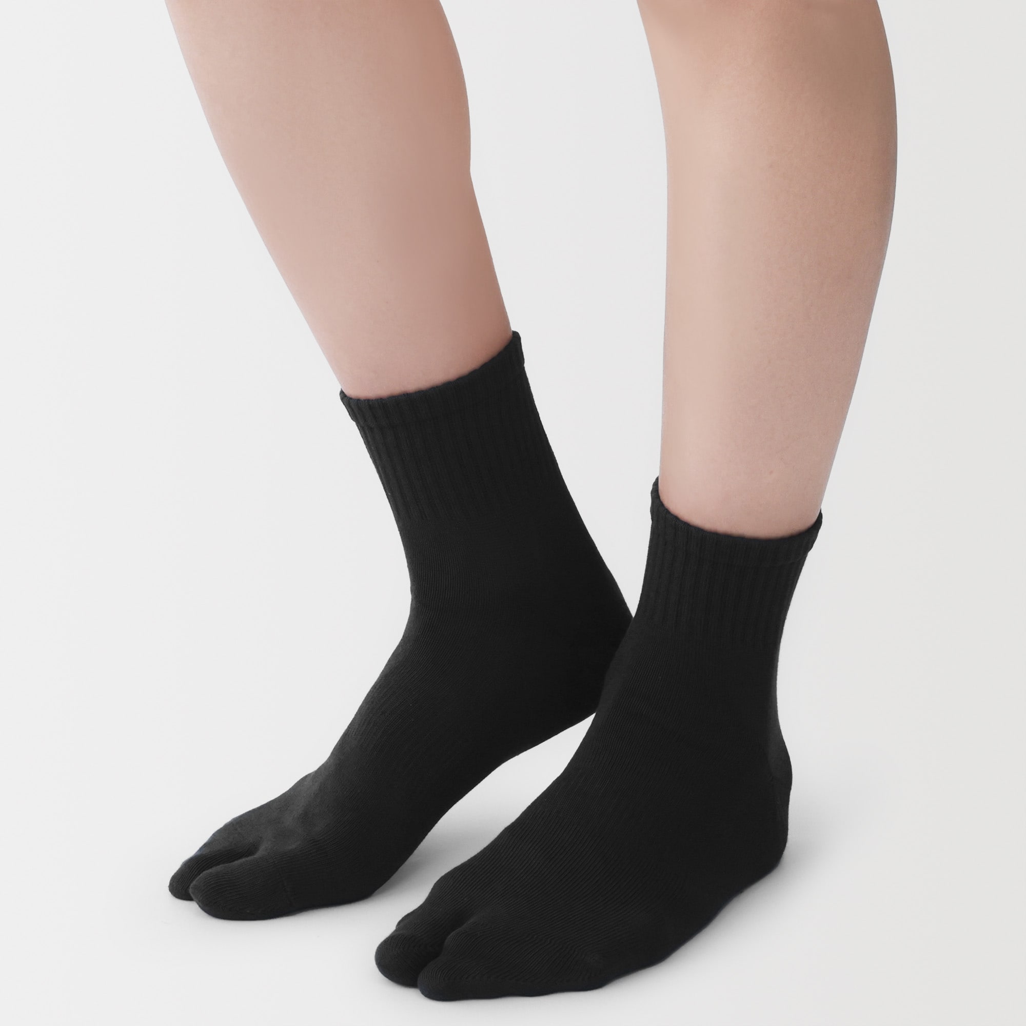 紳士　足なり直角　たび型ショート丈靴下　※再生コットン