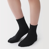 紳士　足なり直角　パイル編み　ショート丈靴下（無地）