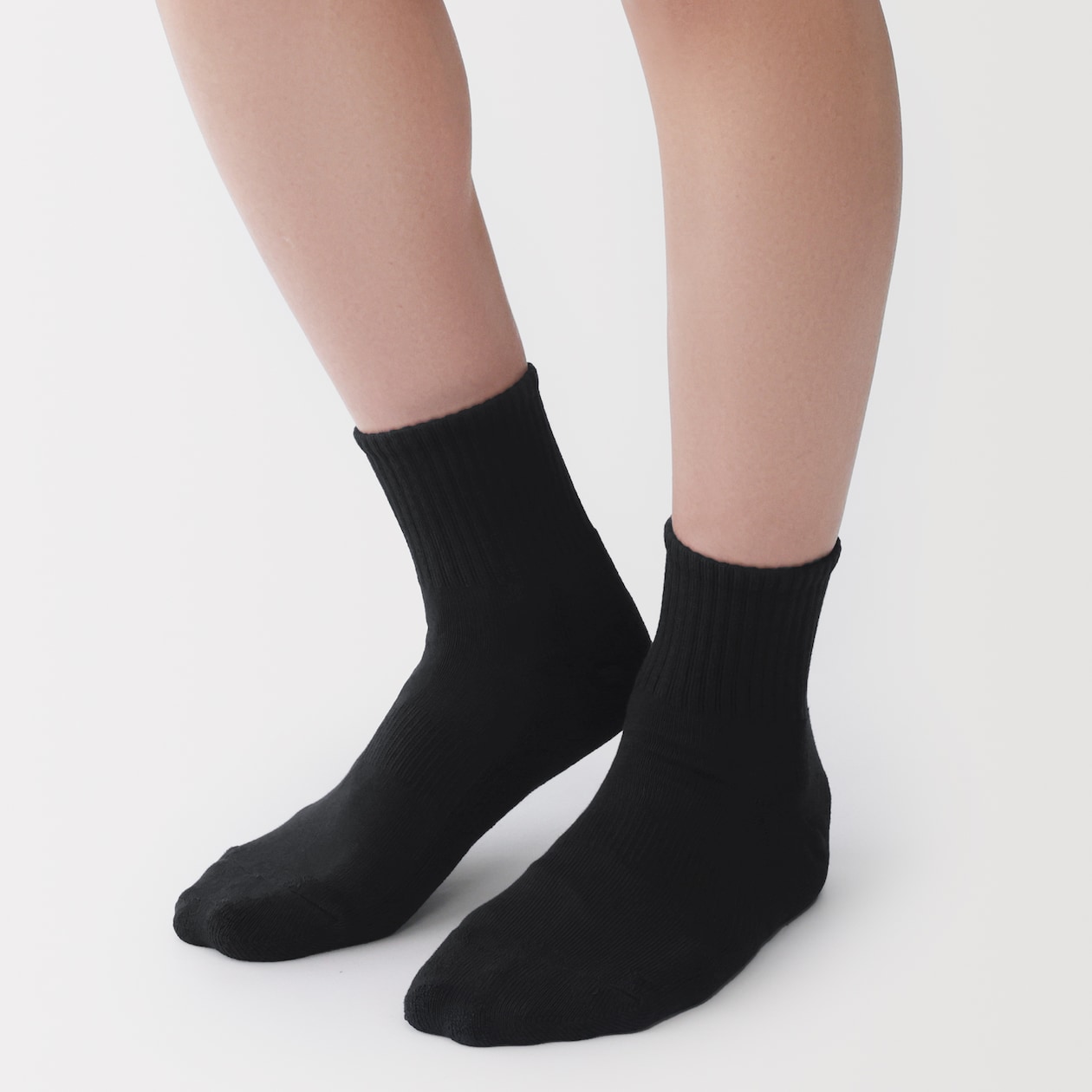 紳士　足なり直角　パイル編み　ショート丈靴下（無地）