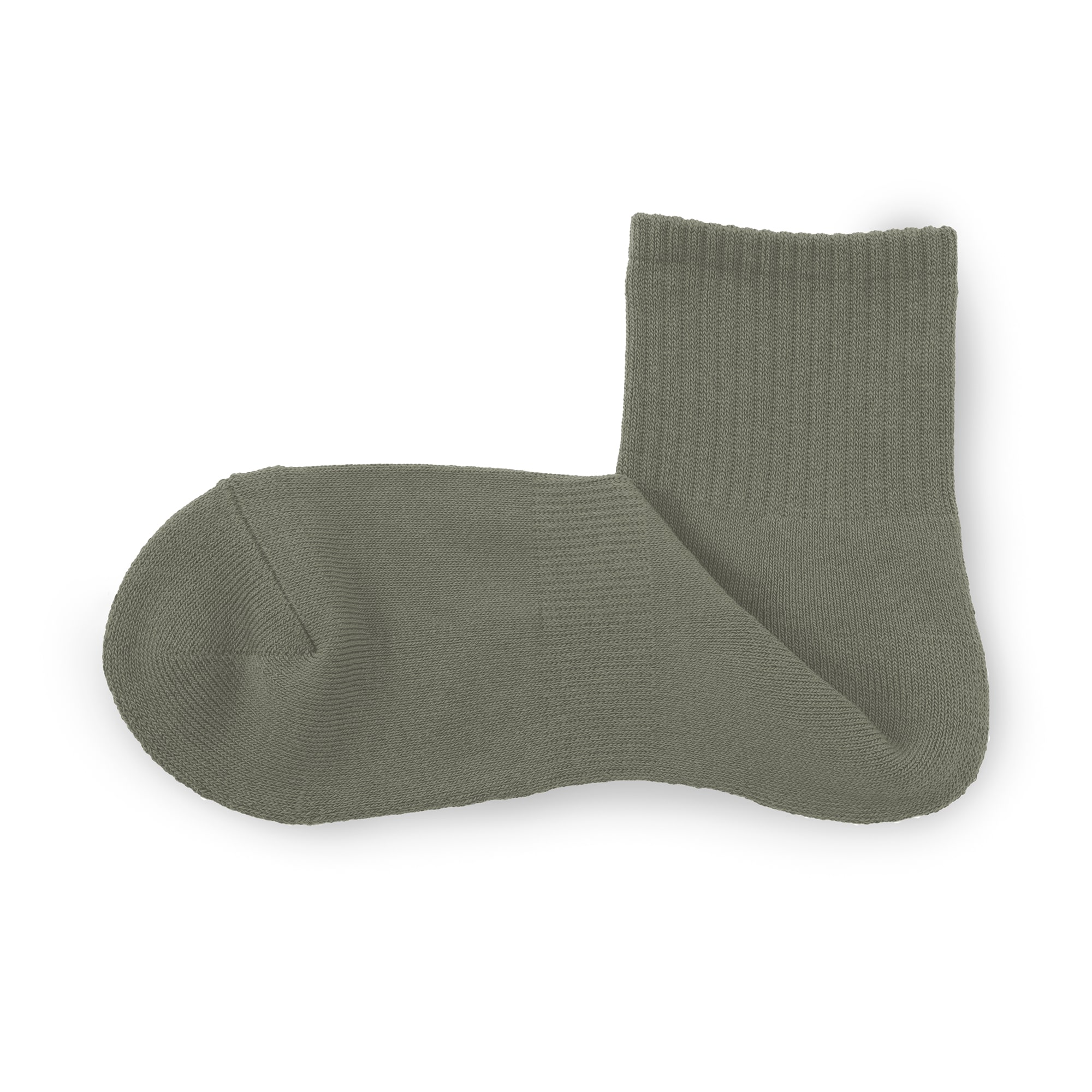 紳士　足なり直角　パイル編み　ショート丈靴下（無地）