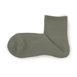 紳士　足なり直角　パイル編み　ショート丈靴下（無地）