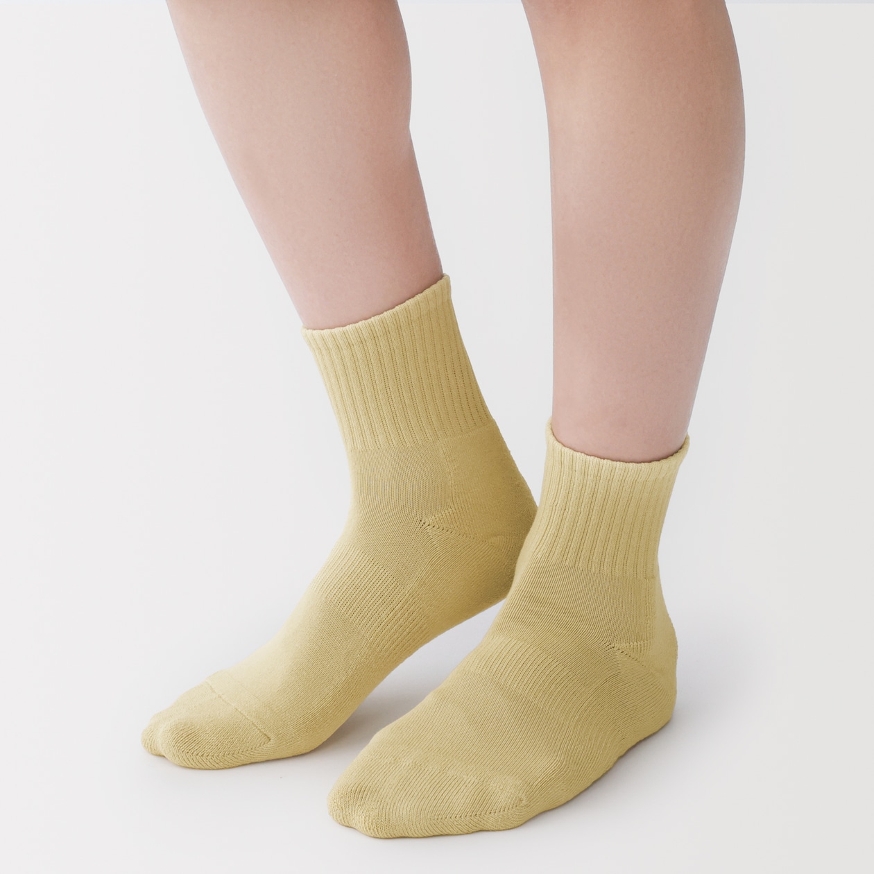 紳士　足なり直角　パイル編み　ショート丈靴下（無地）