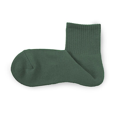 紳士　足なり直角　パイル編み　ショート丈靴下（無地）