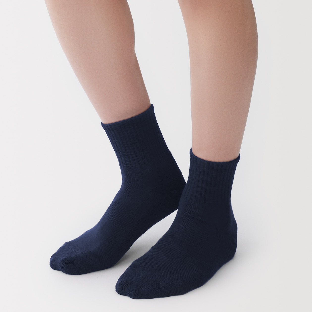 紳士　足なり直角　パイル編み　ショート丈靴下（無地）