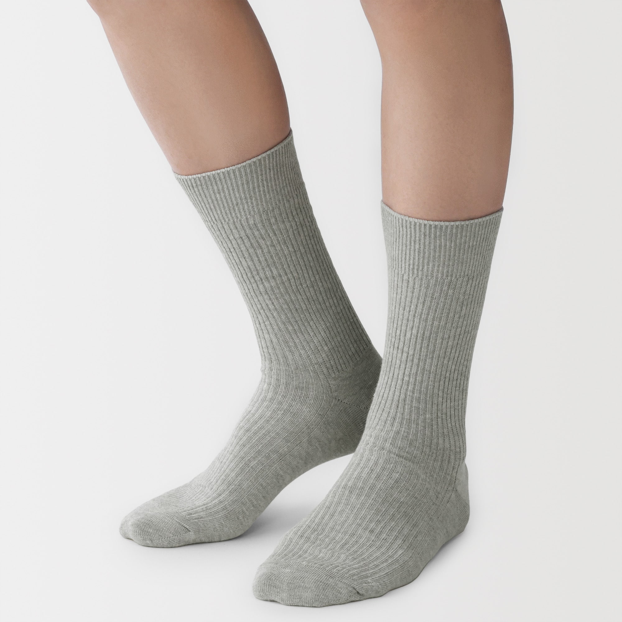 紳士　足なり直角　ズレ落ちにくいリブ編み靴下　※再生コットン