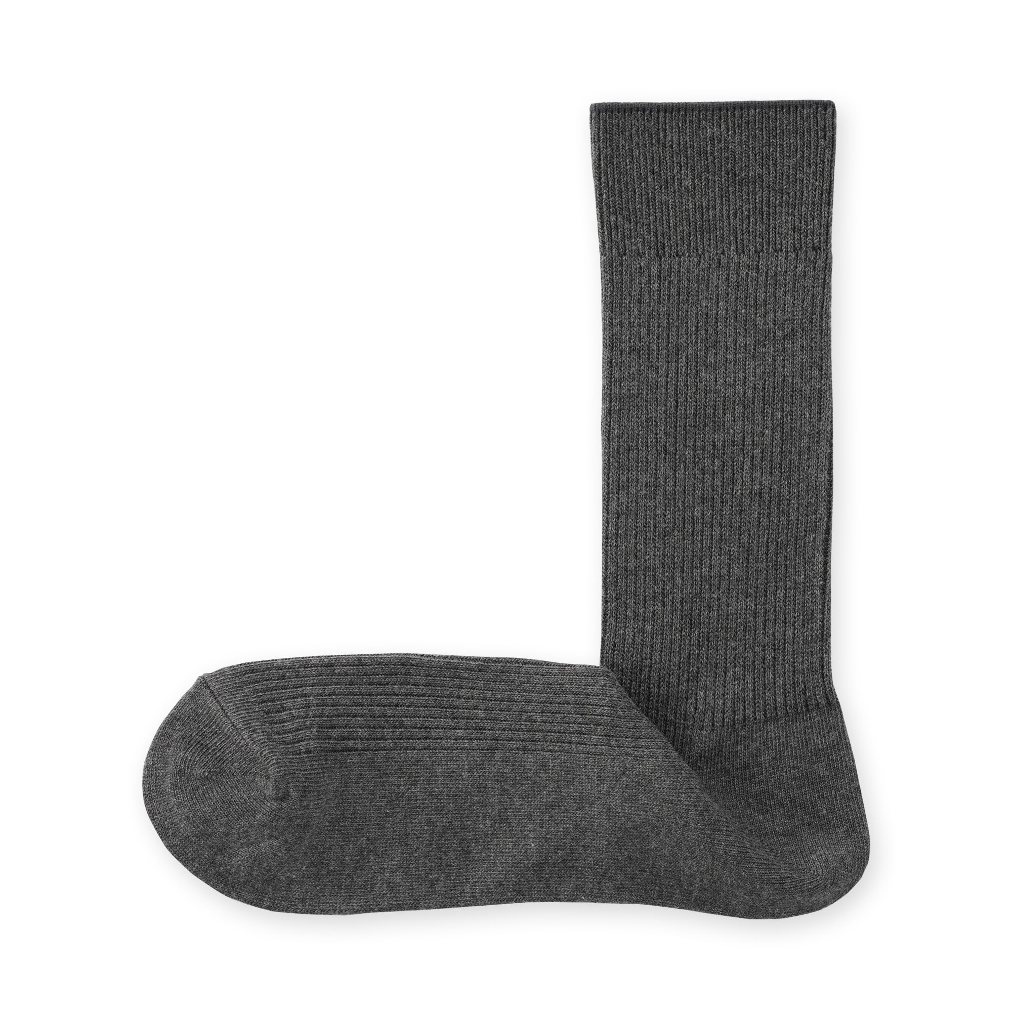 紳士　足なり直角　ズレ落ちにくいリブ編み靴下　※再生コットン