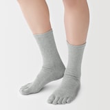 紳士　足なり直角　５本指靴下　※再生コットン